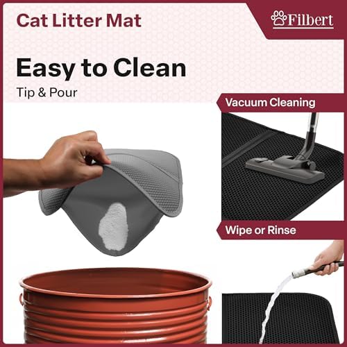 Filbert Cat Litter Mat, Foldable Cat Litter Mat, 23.6"x 14.8", Honeycomb Design - Image 3