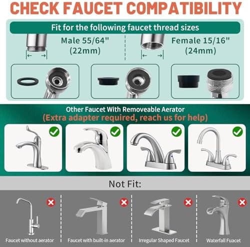 Patented CECEFIN Swivel Faucet Extender Sink Aerator NSF/ANSI 372 Standard - Image 4