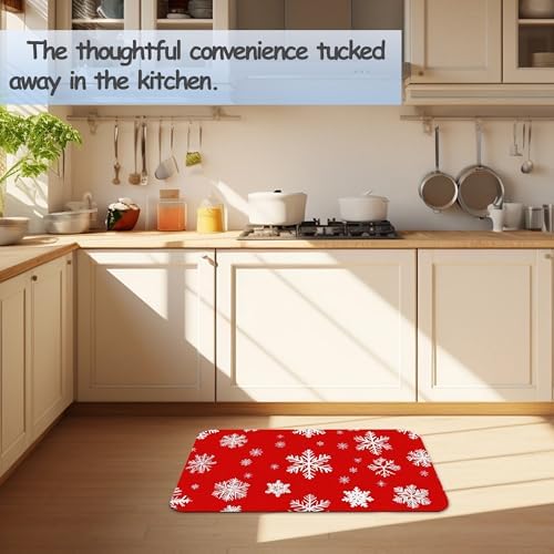 Christmas Snowflakes Bath Mat 29.5"x17", Slim Low-Profile Fast Drying Super - Image 6