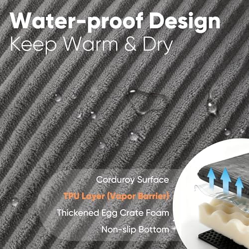 FUKUMARU Dog Couch Bed, Corduroy Cozy Cat Bed, Waterproof, Washable Cover - Image 4
