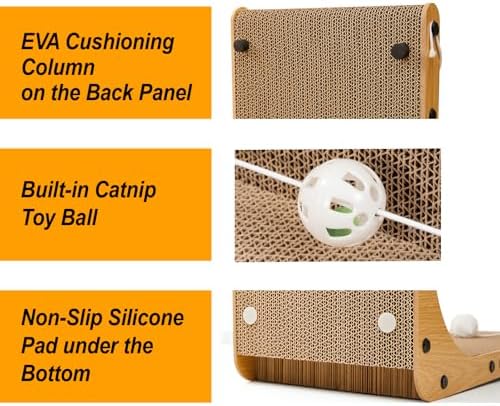 Value 2-Pack 26.8 Inch Cat Scratching Post, Premium High Density Cardboard Cat - Image 5