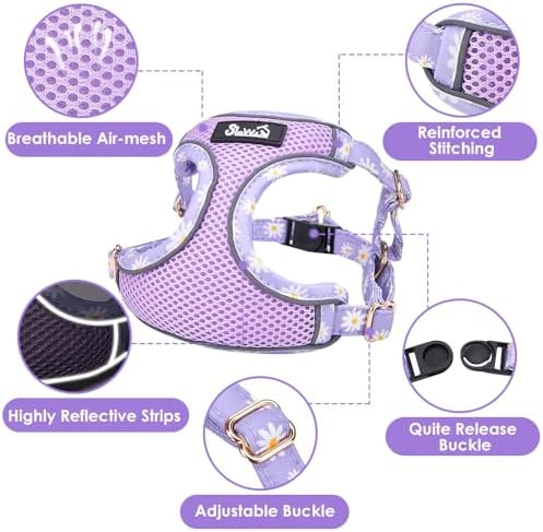 Lukovee Small Dog Harness and Leash Set, No Pull Lightweight Soft Mesh Vest - Image 4