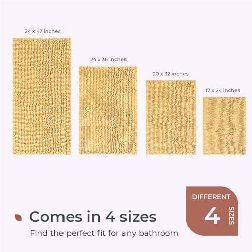 FRESHMINT Chenille Bathroom Rugs Mat 32”x20”, Non-Slip Bath Mat - Image 6