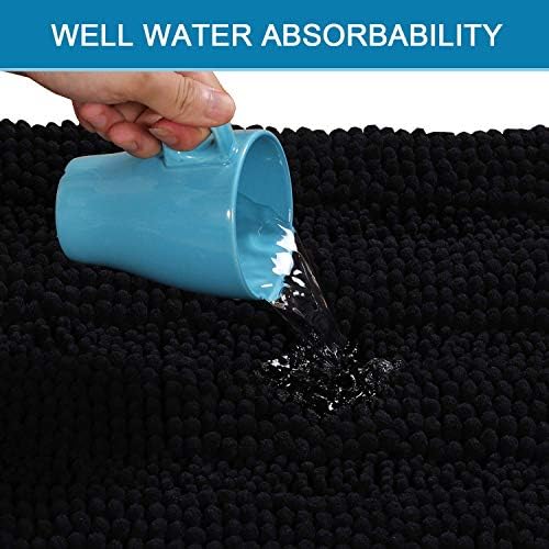 H.VERSAILTEX Bath Mats for Bathroom Non Slip Extra Thick Chenille Striped Bath - Image 5