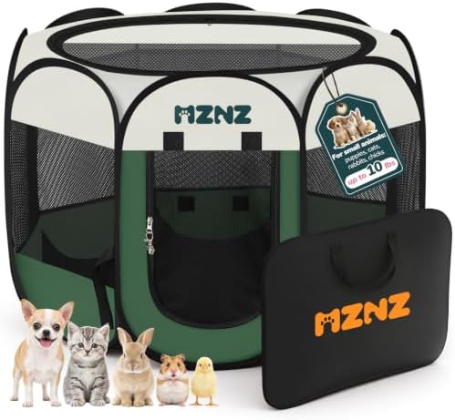 Dog Cat Small Animal Puppy Playpen Crate, Dark Green by MZNZ