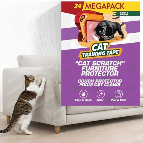 Panther Armor Cat Scratch Furniture Protector, 24 Double-Sided Tape Sheets by PantherArmor