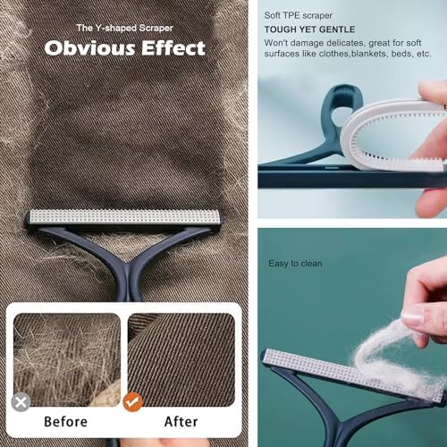 Pet Hair Remover 3-Pack, Reusable Dog & Cat Hair Removal Tools, Lint Shaver - Image 3
