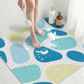 BLESWIN Loofah Bath Mat for Inside Shower, Square Shower Mat by BLESWIN