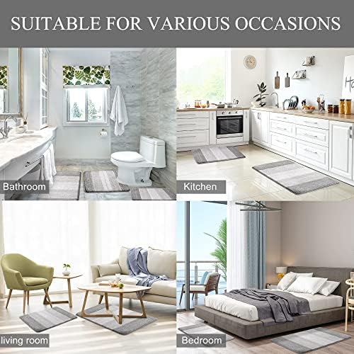 3 Pcs Ombre Bath Mat Set for Bathroom, Non Slip Ultra Soft and Thick Water - Image 6