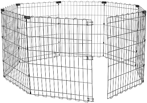 Amazon Basics Foldable Octagonal Metal Exercise Dog Playpen by AmazonBasics