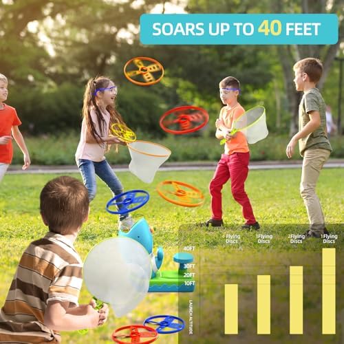 WATUDOU 24 PCS Flying Disc Launcher Outdoor Indoor Game Toys Gifts - Image 4