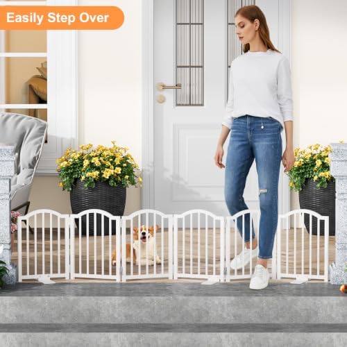 Snughome Short Dog Gate Indoor, Expands Up to 72’’ Wide Foldable Pet Gate - Image 7
