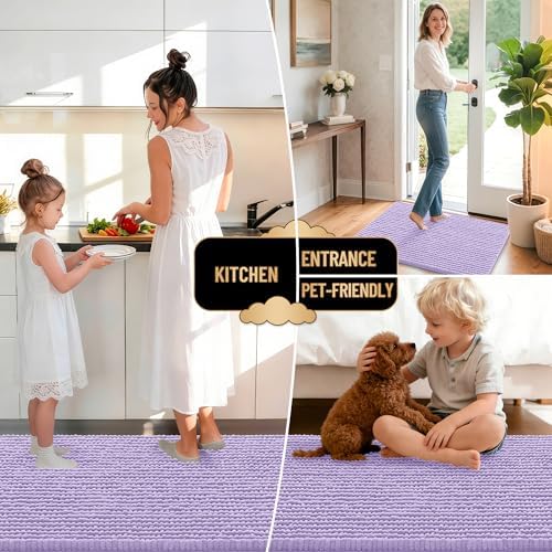 OLANLY Thick Chenille Bathroom Runner Rugs Mats 59x20 - Image 6