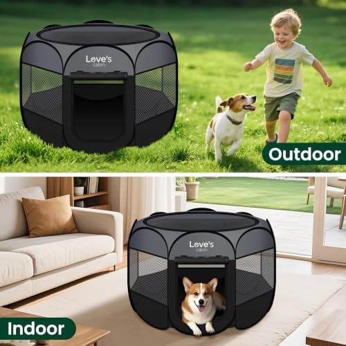 Love's cabin Pet Puppy Dog Playpen, Medium Dog Tent Crates Cage Indoor/Outdoor - Image 6