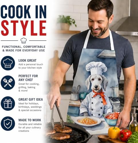 Caroline's Treasures Bedlington Terrier The Chef Apron Cooking Kitchen Server - Image 2