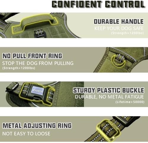 AUROTH Dog Harness for Large Dogs, No Pull Tactical Dog Vest Heavy Duty - Image 3