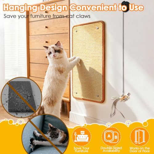 Cat Nail File Scratcher Mat Interactive Hanging Chirping Bird Cat Toy - Image 4