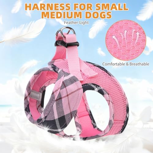 KOOLTAIL Small Dog Harness and Leash Set, Cute Pink Girl Puppy Harness - Image 3