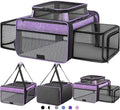 Top and 2 Sides Expandable Cat Carrier 18x13.5x9.5 TSA Airline Approved by SHARLOVY