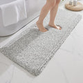 Disolla Grey & White Bathroom Rugs 24x48, Non-Slip Plush Thick Bath Mat by Disolla