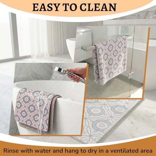 BLESWIN Anti Slip Shower Mat, 27 x 27 Inch Square Soft PVC Loofah Bath Mat - Image 6
