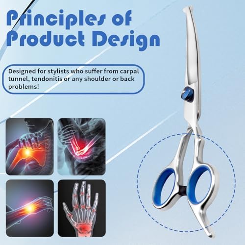 Professional Dog Grooming Scissors Set, Teeth Thinning Shears, Curved Safety - Image 4