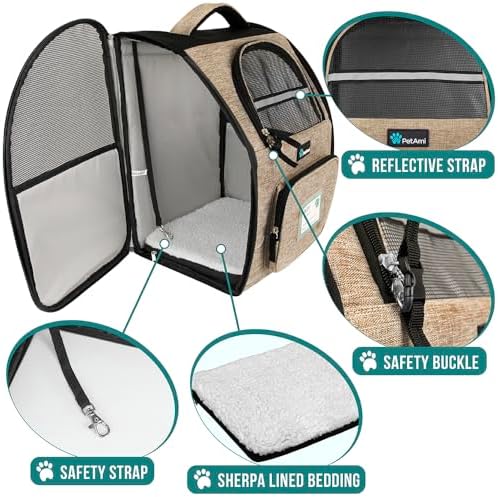 PetAmi Dog Backpack Carrier Airline Approved Cat Pet Puppy Bag - Image 4