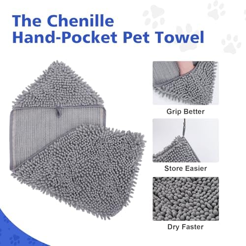 WOUSEDO Microfiber Chenille Dog Towel 1 Pack, Super Absorbent & Quick Dry - Image 2