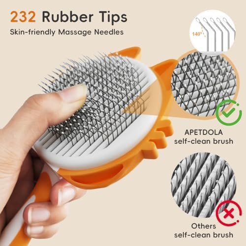 Cat Brush for Shedding, Self-Cleaning Cat Hair Brush - Image 6