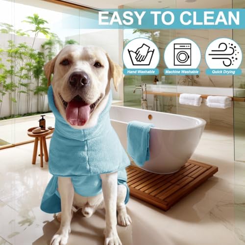 Medium to Large Size Dog Bathrobe, Quick Drying Super Absorbent, Warm Dog Towels - Image 3