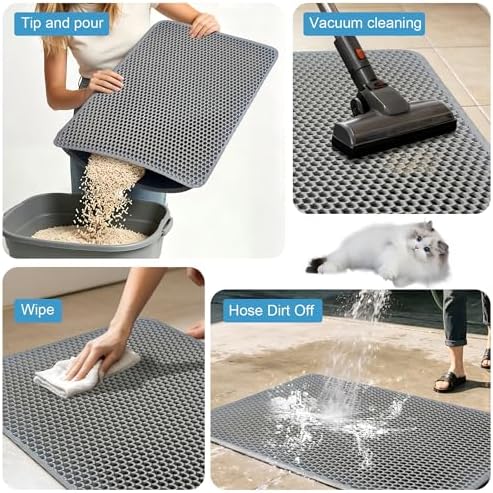 Honeycomb Cat Litter Mat, Double Layer, 23.4"x14.7" - Image 3
