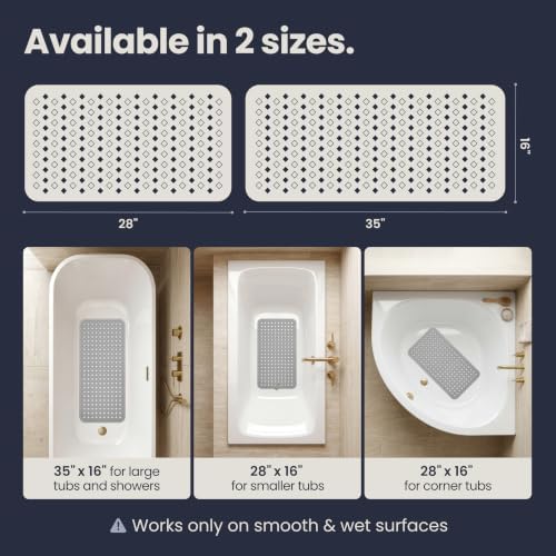 homerella Bathtub Mat Non Slip 28x16 Shower Mat Non Slip Anti Mold BPA Free - Image 5
