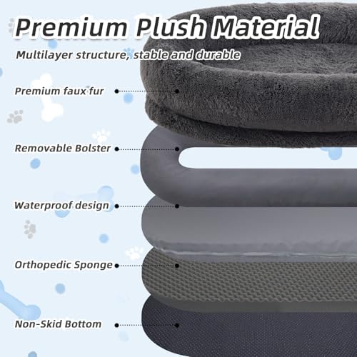WROS Human Dog Bed for Adult, Dark Grey - Image 5