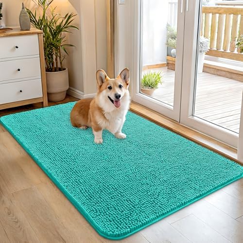 OLANLY Dog Door Mat for Muddy Paws 45x27, Super Absorbent Chenille Mud Mat by OLANLY
