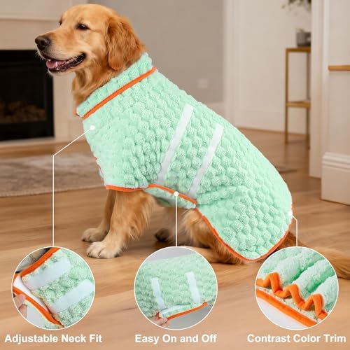 Glittme Dog Bathrobe, Super Absorbent Fleece Drying Robe - Image 5