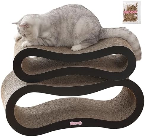 CSR1014A Suvi 26" Modern Cardboard Infinity 2-in-1 Lounge Bed Cat Scratcher by THELICKERSTORE