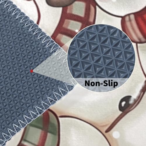 Giwawa Winter Snowman Bath Rug Red Buffalo Plaid Bathtub Mats Soft Absorbent - Image 4