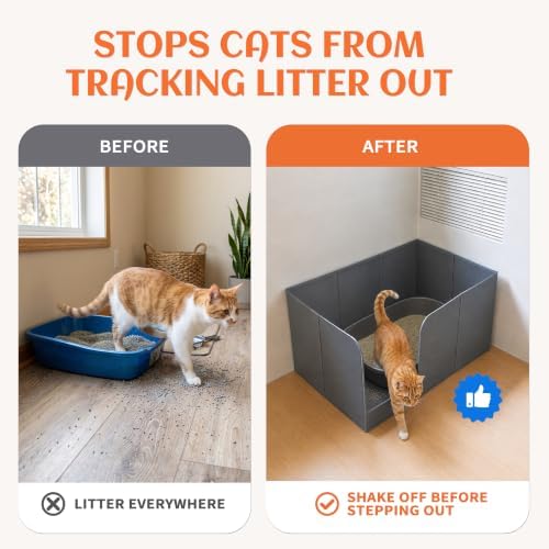 PETKARAY Extra Large Waterproof Cat Litter Box Enclosure Splash Guard - Image 4