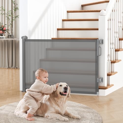Retractable Baby Gate for Stairs & Doorways, Dog Gate Indoor Outdoor by Cideny