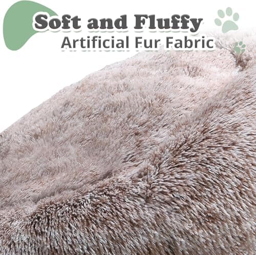 JOLLYVOGUE Dog Bed, Calming Anti-Anxiety Large Dog Bed, Fluffy Donut Cushion - Image 4