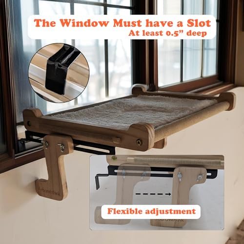 Cat Window Perch, No Suction Cup Cat Window Bed & Hammock, Adjustable 40lbs - Image 4