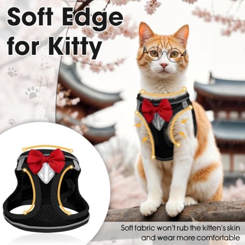 Cat Vest Harness and Leash Set, Escape Proof Kitten Harness Black M - Image 2