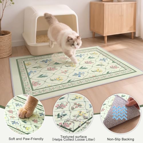 Bienbee Cat Litter Mat, 2 Pack 33" x 22" Machine Washable - Image 3