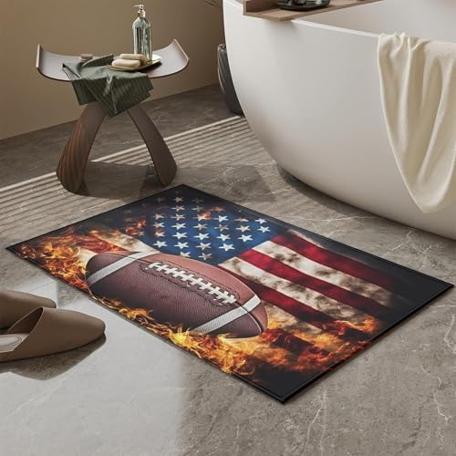 Fire American Football Bath Mat - Image 5