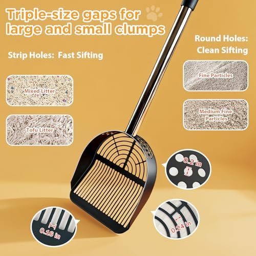 Cat Litter Scoop Deep Shovel, Detachable Long Handle Litter Scooper - Image 6