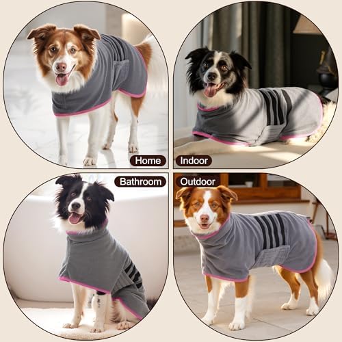 Microfiber Dog Bathrobe, Super Absorbent Dog Drying Coat - Image 6