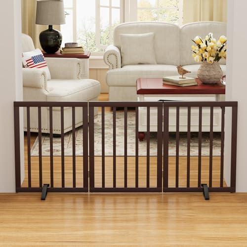 Brown 18-55" Wide Dog Gate, Bamboo Dog Gates - Image 3