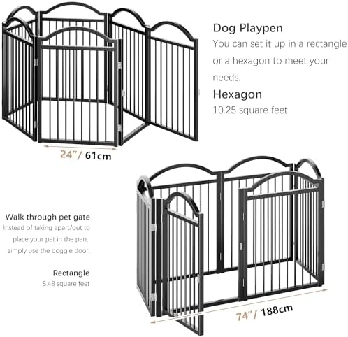 BHG Metal No-Assembly Freestanding Dog Gate - Image 5