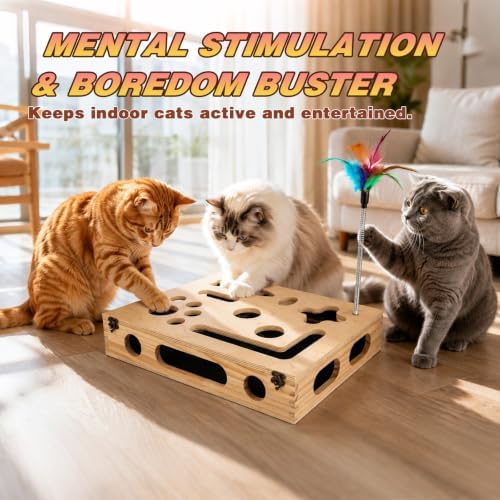 Cat Scratch Puzzle Enrichment Box, Interactive Cat Toy - Image 4