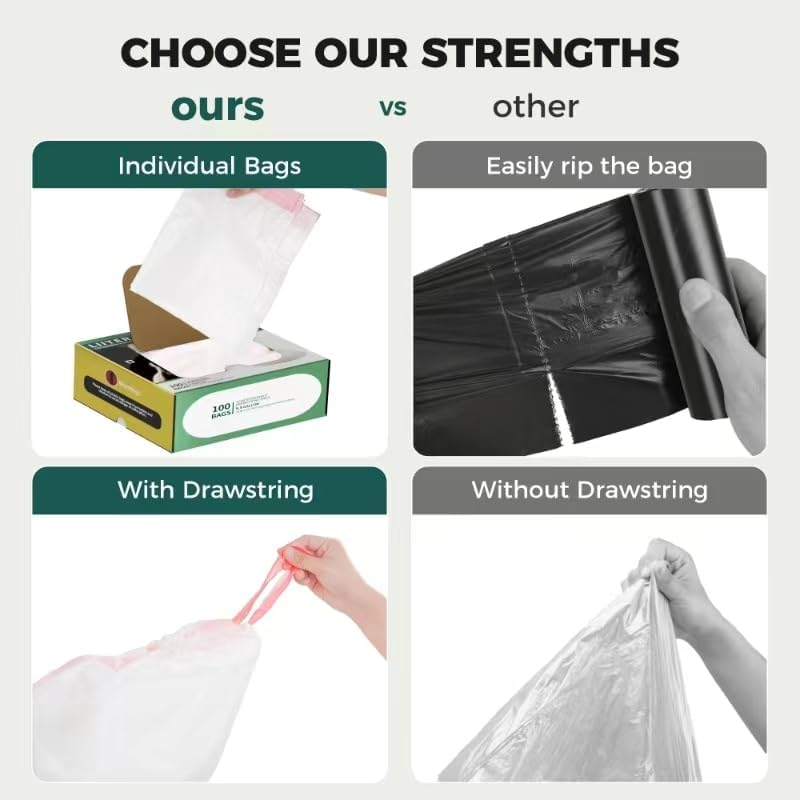 100 Pack Drawstring Cat Litter Box Liner Bags - Image 4